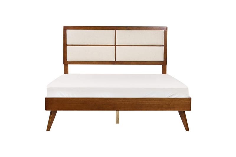 Sänky sälepohjalla Poissy - Tumma puu, beige, 160x200 cm - Huonekalut - Sänky - Sänkykehikot & sängynrungot