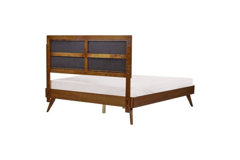 Sänky sälepohjalla Poissy - Tumma puu, beige, 160x200 cm - Huonekalut - Sänky - Sänkykehikot & sängynrungot