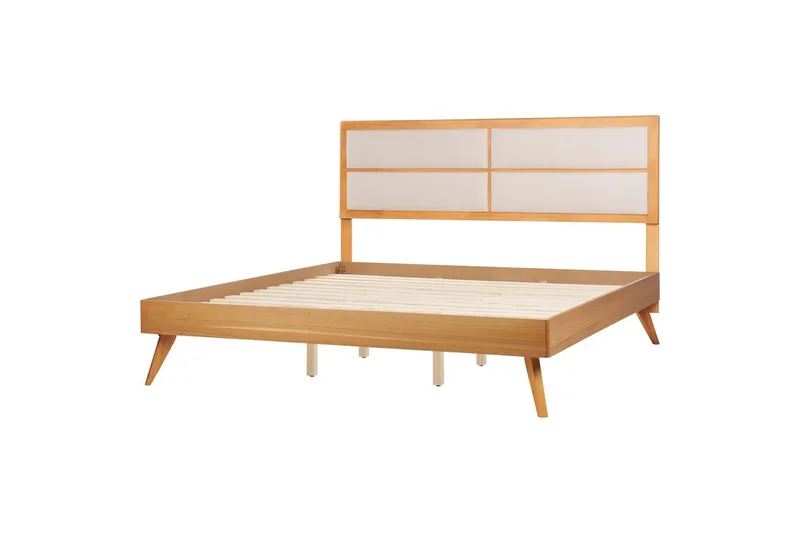 Sänky sälepohjalla Poissy, Vaalea puu, beige, 180x200 cm
