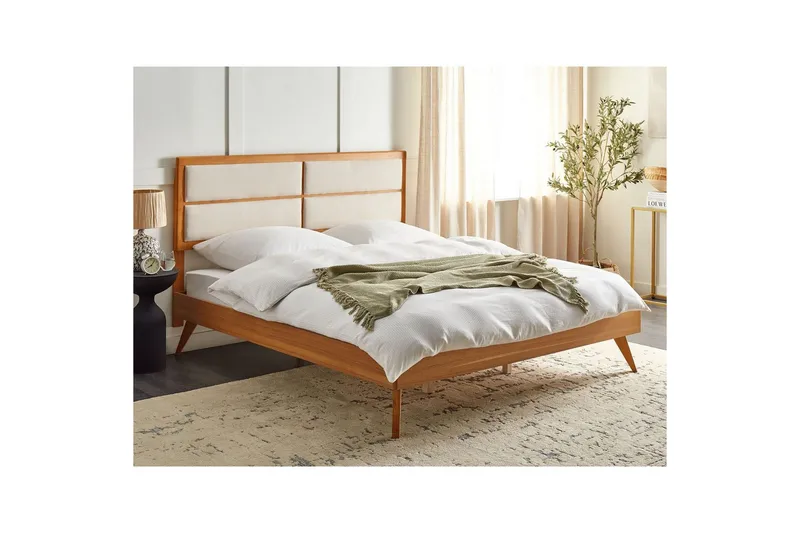 Sänky sälepohjalla Poissy - Vaalea puu, beige, 180x200 cm - Huonekalut - Sänky - Sänkykehikot & sängynrungot