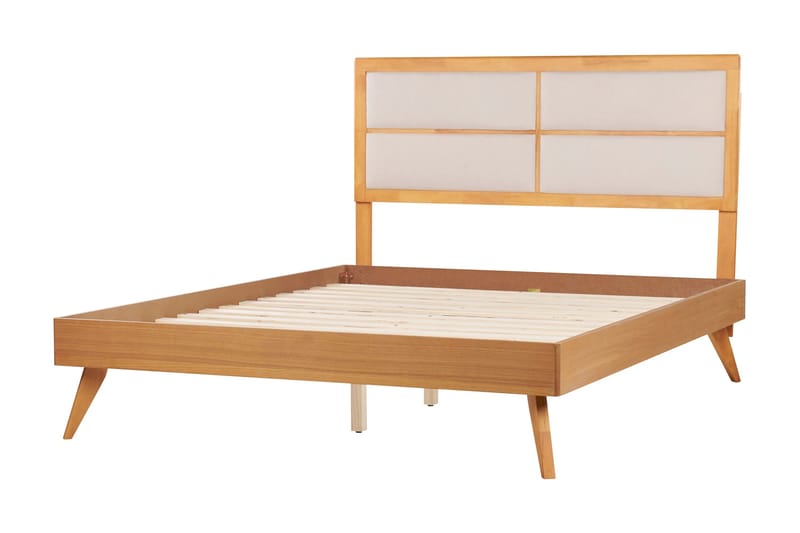 Sänky sälepohjalla Poissy, Vaalea puu, beige, 160x200 cm
