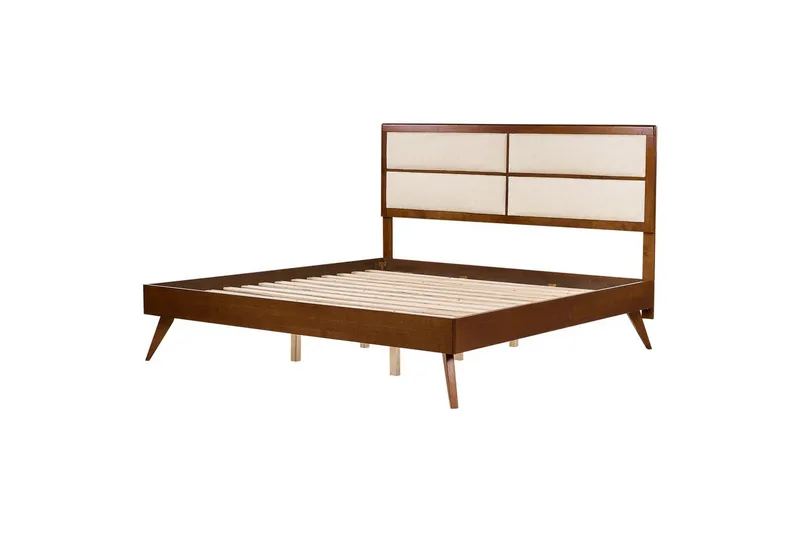 Sänky sälepohjalla Poissy, Tumma puu, beige, 180x200 cm