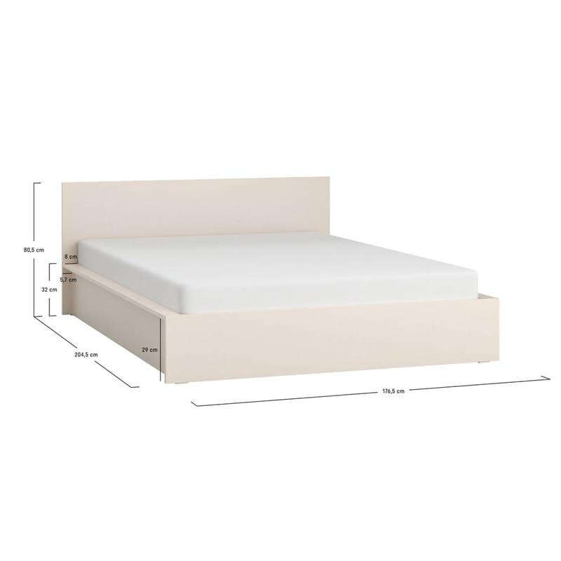 Sänky päädyllä 4 You Fresh nostetulla rungolla hiekanbeige - 160 x 200 cm - Huonekalut - Sänky - Sänkykehikot & sängynrungot