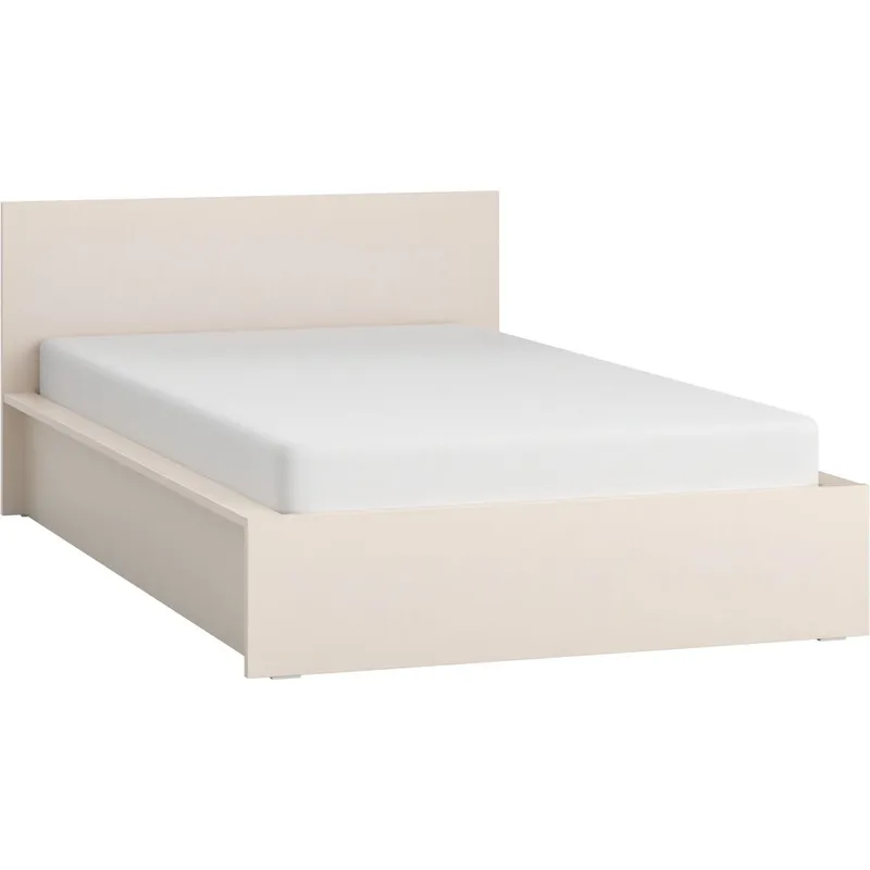 Sänky päädyllä 4 You Fresh puisilla säleillä teipissä hiekanbeige, 120 x 200 cm