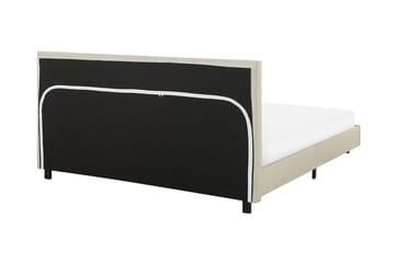 Albi kaksoissänky 160x200 cm kangasta sängynpäädyllä - Beige - Huonekalut - Sänky - Sänkykehikot & sängynrungot