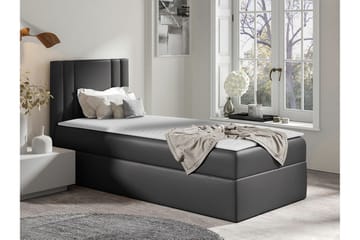 Betvallen sänkypaketti säilytystilalla 90x200 cm sängynpäädyllä + petauspatja - Tummanharmaa - Huonekalut - Sänky - Sänkykehikot & sängynrungot