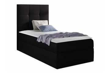 Boisdale sängynrunko säilytyksellä 80x200 cm keinonahkaa sängynpäällä - Musta - Huonekalut - Sänky - Sänkykehikot & sängynrungot