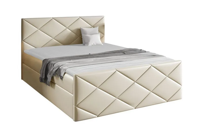 Boisdale sängynrunko säilytystilalla 140x200 cm keinonahkaa, Beige