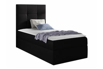 Boisdale sänkypaketti 100x200 cm sängynpäällä + petauspatja kovuusaste medium - Musta - Huonekalut - Sänky - Sänkykehikot & sängynrungot