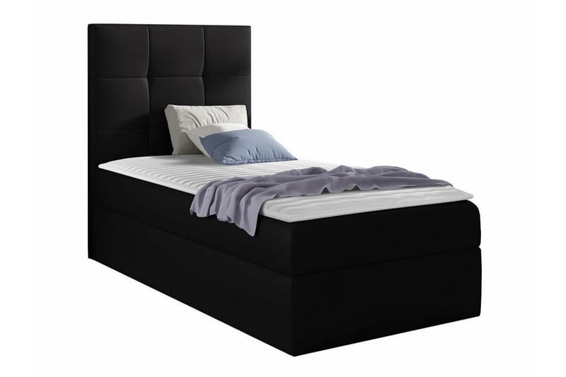 Boisdale sänkypaketti 100x200 cm sängynpäällä + petauspatja kovuusaste medium, Musta
