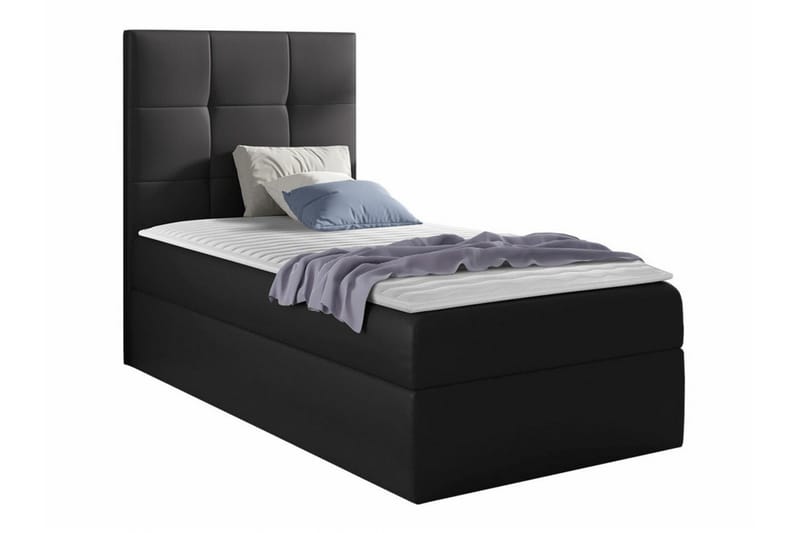 Boisdale sänkypaketti 80x200 cm sängynpäällä + petauspatja kovuusaste medium - Musta - Huonekalut - Sänky - Sänkykehikot & sängynrungot