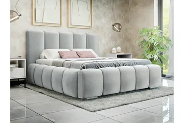 Cleaton sängynrunko 180x200 cm kangasta säilytystilalla ja sängynpäädyllä - Harmaa - Huonekalut - Sänky - Sänkykehikot & sängynrungot