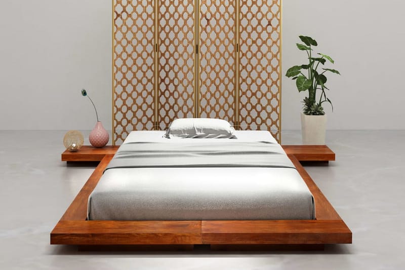 Japanilaisen futonsängyn runko täysi akaasiapuu 100x200 cm - Huonekalut - Sänky - Sänkykehikot & sängynrungot