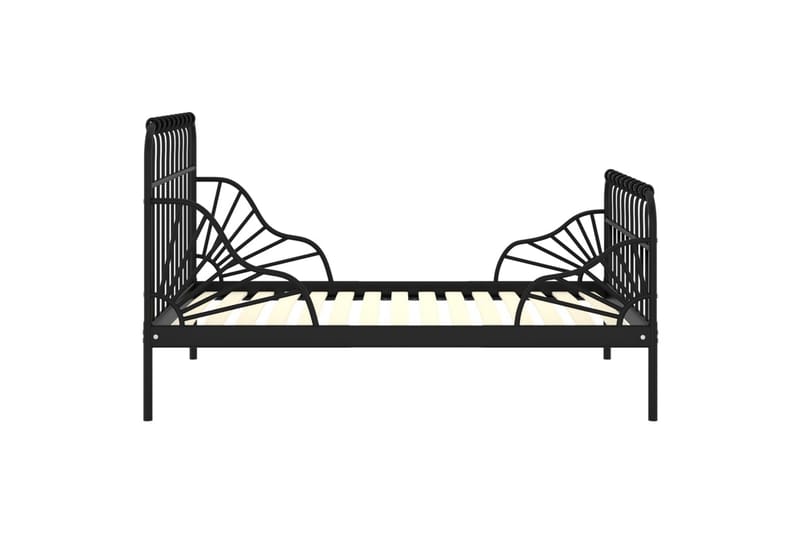 Jatkettava sängynrunko musta metalli 80x130/200 cm - Huonekalut - Sänky - Sänkykehikot & sängynrungot