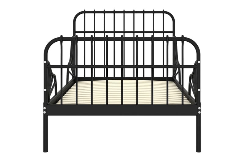 Jatkettava sängynrunko musta metalli 80x130/200 cm - Huonekalut - Sänky - Sänkykehikot & sängynrungot