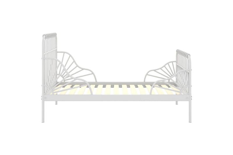 Jatkettava sängynrunko valkoinen metalli 80x130/200 cm - Huonekalut - Sänky - Sänkykehikot & sängynrungot