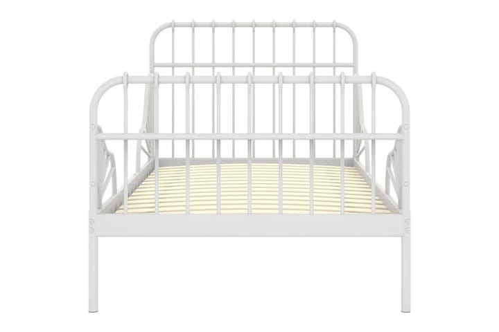 Jatkettava sängynrunko valkoinen metalli 80x130/200 cm - Sänkykehikot & sängynrungot