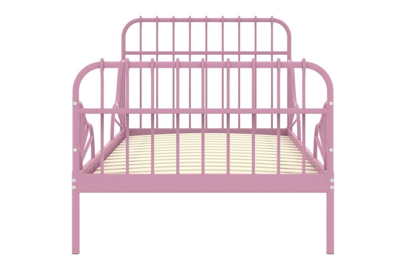 Jatkettava sängynrunko pinkki metalli 80x130/200 cm - Huonekalut - Sänky - Sänkykehikot & sängynrungot