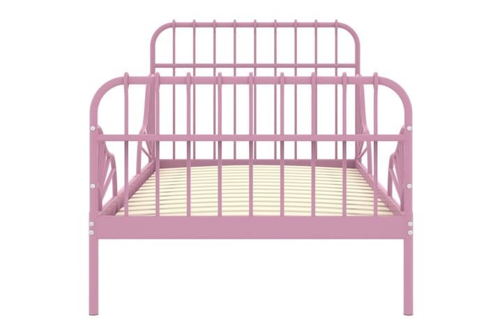 Jatkettava sängynrunko pinkki metalli 80x130/200 cm - Sänkykehikot & sängynrungot