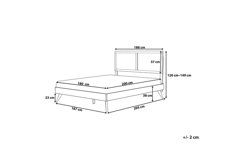 Jenkkisänky Britiny 180x200 - Puu/Luonnonväri - Huonekalut - Sänky - Sänkykehikot & sängynrungot