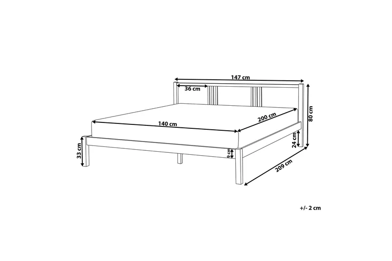 Jenkkisänky Holyfield 140x200 - Valkoinen - Huonekalut - Sänky - Sänkykehikot & sängynrungot