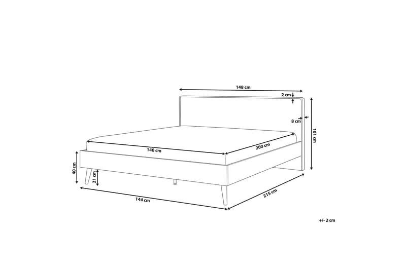 Jenkkisänky Ithiel LED-valaistuksella 140x200 - Puu/Luonnonväri - Huonekalut - Sänky - Sänkykehikot & sängynrungot