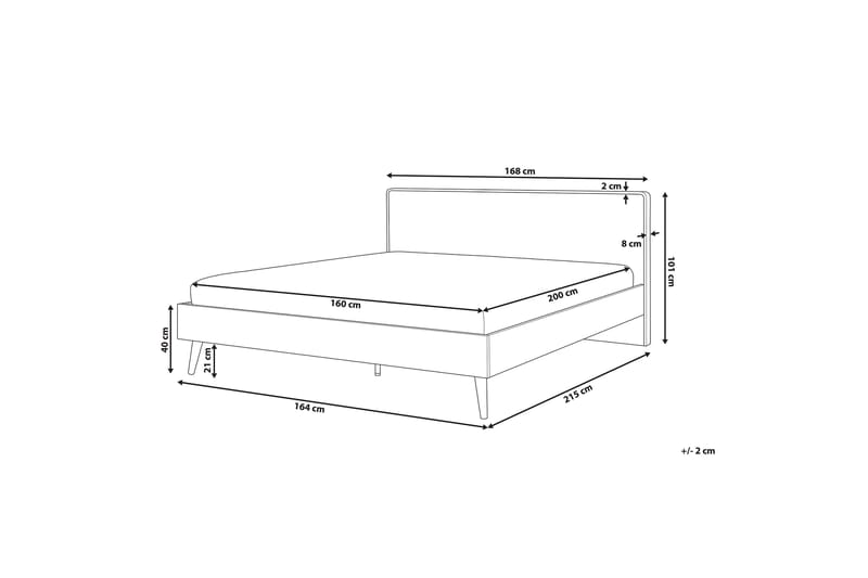 Jenkkisänky Ithiel LED-valaistuksella 160x200 - Puu/Luonnonväri - Huonekalut - Sänky - Sänkykehikot & sängynrungot