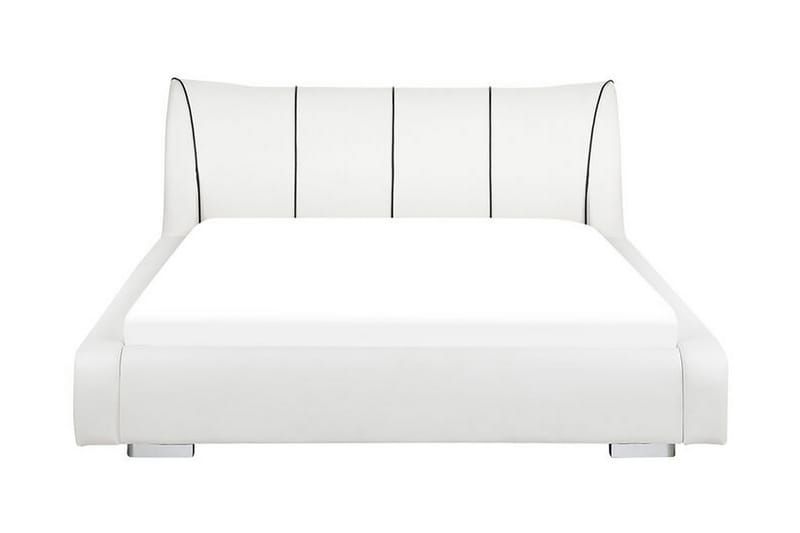 Jenkkisänky Quantavius LED-valaistuksella 180x200 Nahka - Valkoinen - Huonekalut - Sänky - Sänkykehikot & sängynrungot