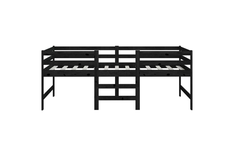Korotettu sänky musta täysi mänty 90x200 cm - Musta - Huonekalut - Sänky - Sänkykehikot & sängynrungot