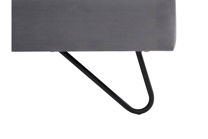 Lannion suorakulmainen sängynrunko 180x200 cm samettia sängynpäädyllä - Harmaa - Huonekalut - Sänky - Sänkykehikot & sängynrungot