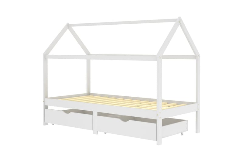 Lasten sängynrunko laatikoilla täysi mänty 90x200 cm - Huonekalut - Sänky - Sänkykehikot & sängynrungot