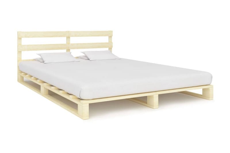 Lavasängynrunko täysi mänty 200x200 cm - Ruskea - Huonekalut - Sänky - Sänkykehikot & sängynrungot
