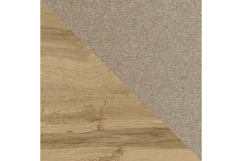 Oberting sängynrunko säilytystilalla 120x200 cm kangasta puualustalla - Vaaleanbeige - Huonekalut - Sänky - Sänkykehikot & sängynrungot