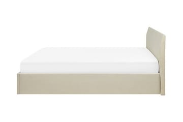 Orbey sängynrunko säilytystilalla 160x200 cm kangasta sängynpäädyllä - Beige - Huonekalut - Sänky - Sänkykehikot & sängynrungot