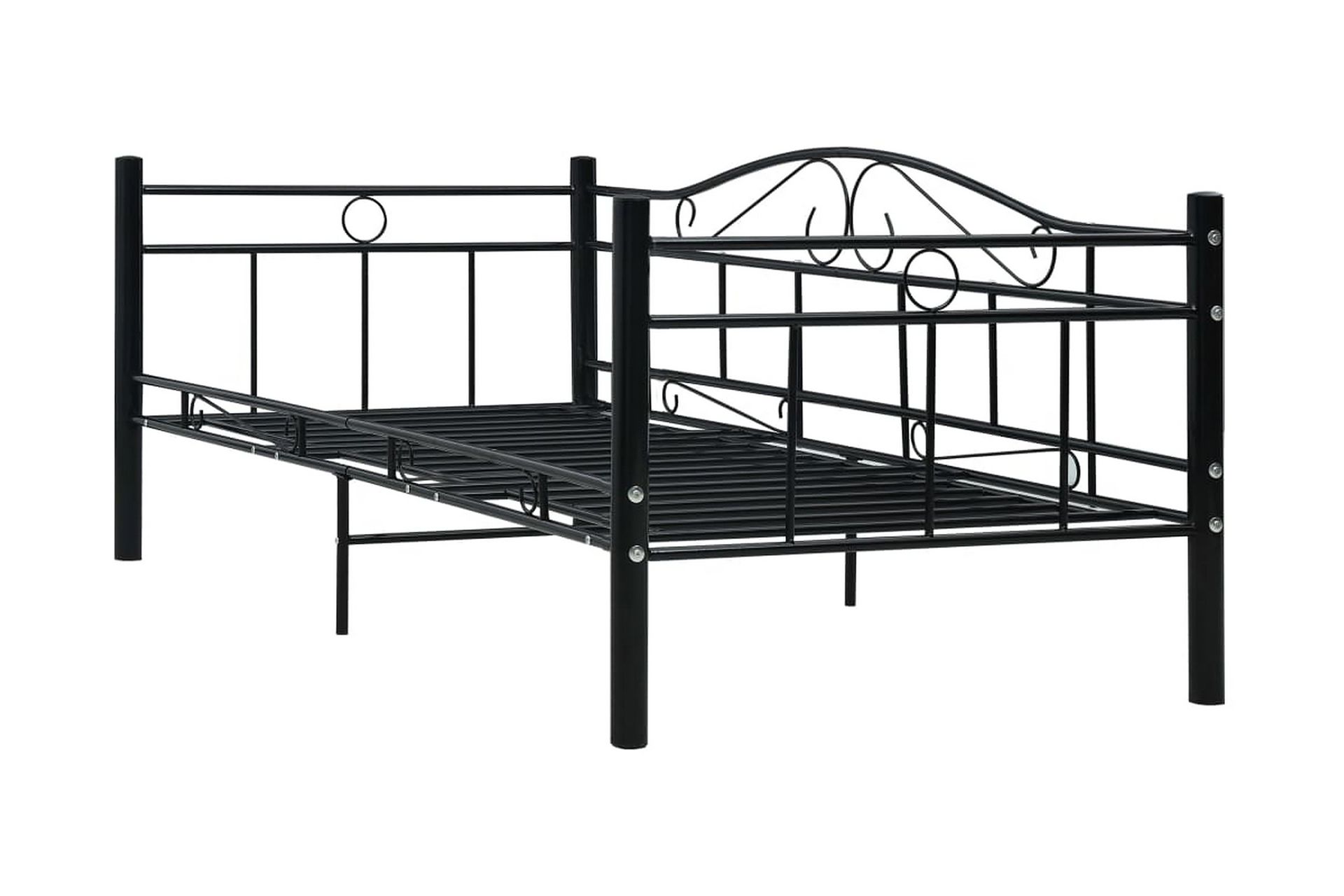 Päivävuoteenrunko musta metalli 90x200 cm - Musta - Huonekalut - Sänky - Sänkykehikot & sängynrungot