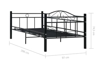 Päivävuoteenrunko musta metalli 90x200 cm - Musta - Huonekalut - Sänky - Sänkykehikot & sängynrungot