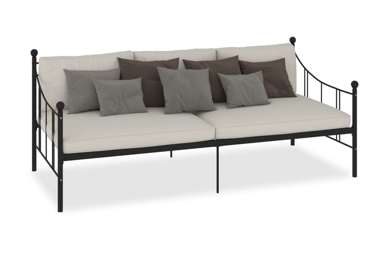 Päivävuoteenrunko musta metalli 90x200 cm - Huonekalut - Sänky - Sänkykehikot & sängynrungot