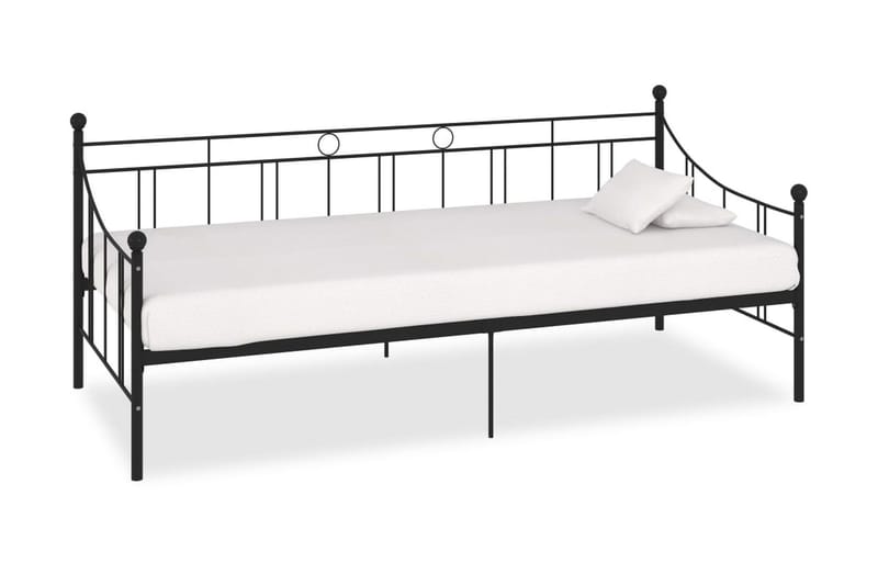 Päivävuoteenrunko musta metalli 90x200 cm - Huonekalut - Sänky - Sänkykehikot & sängynrungot