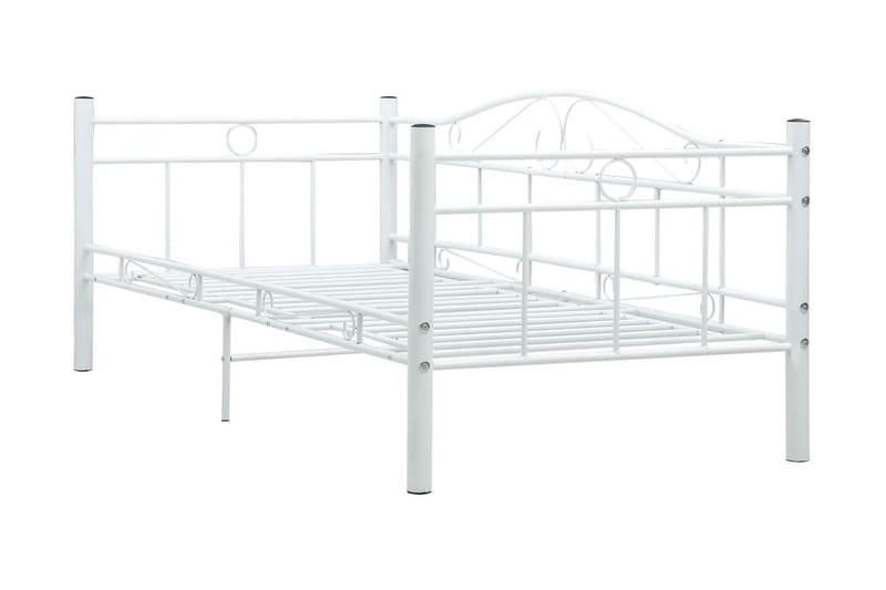 Päivävuoteenrunko valkoinen metalli 90x200 cm - Valkoinen - Huonekalut - Sänky - Sänkykehikot & sängynrungot