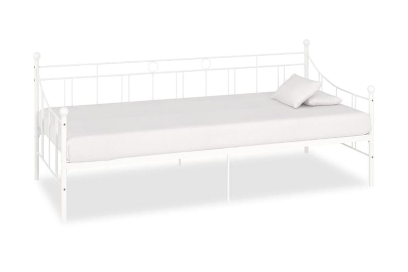 Päivävuoteenrunko valkoinen metalli 90x200 cm - Huonekalut - Sänky - Sänkykehikot & sängynrungot