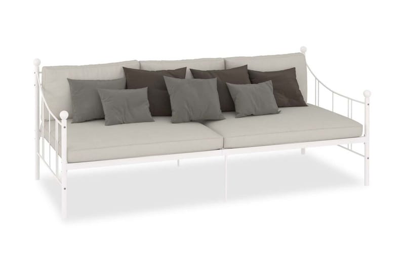 Päivävuoteenrunko valkoinen metalli 90x200 cm - Huonekalut - Sänky - Sänkykehikot & sängynrungot
