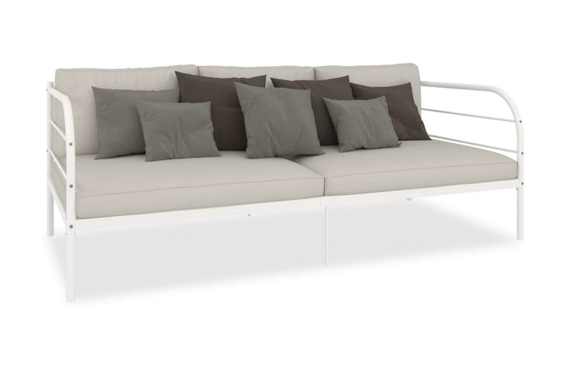 Päivävuoteenrunko valkoinen metalli 90x200 cm - Huonekalut - Sänky - Sänkykehikot & sängynrungot