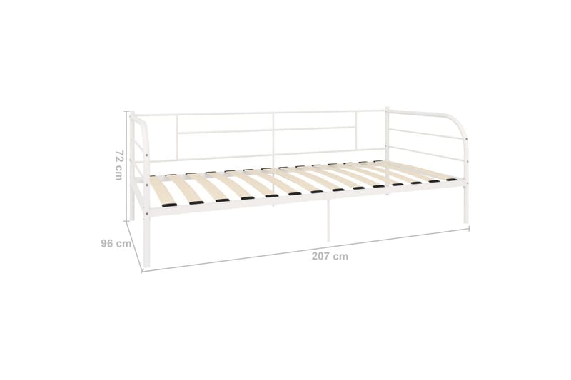 Päivävuoteenrunko valkoinen metalli 90x200 cm - Huonekalut - Sänky - Sänkykehikot & sängynrungot