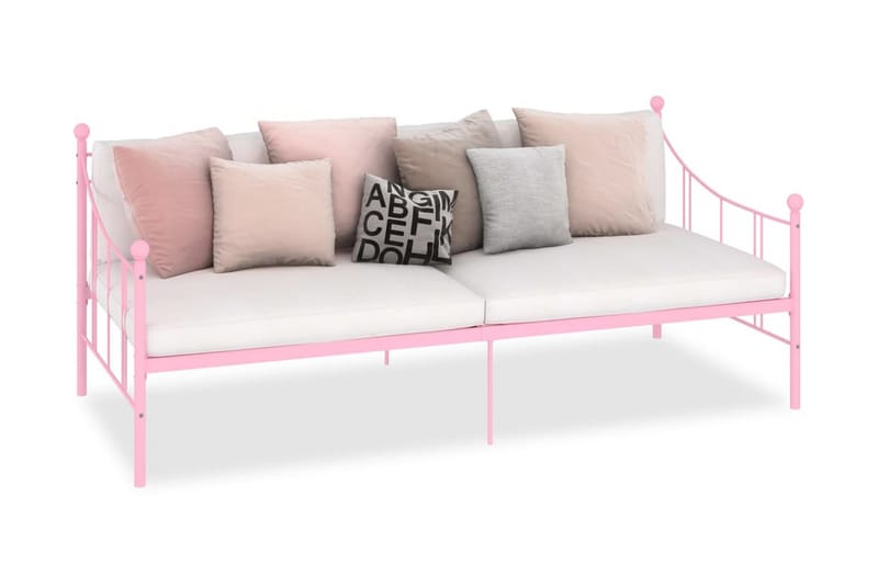 Päivävuoteenrunko pinkki metalli 90x200 cm - Huonekalut - Sänky - Sänkykehikot & sängynrungot