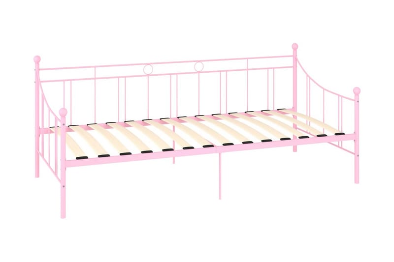 Päivävuoteenrunko pinkki metalli 90x200 cm - Huonekalut - Sänky - Sänkykehikot & sängynrungot