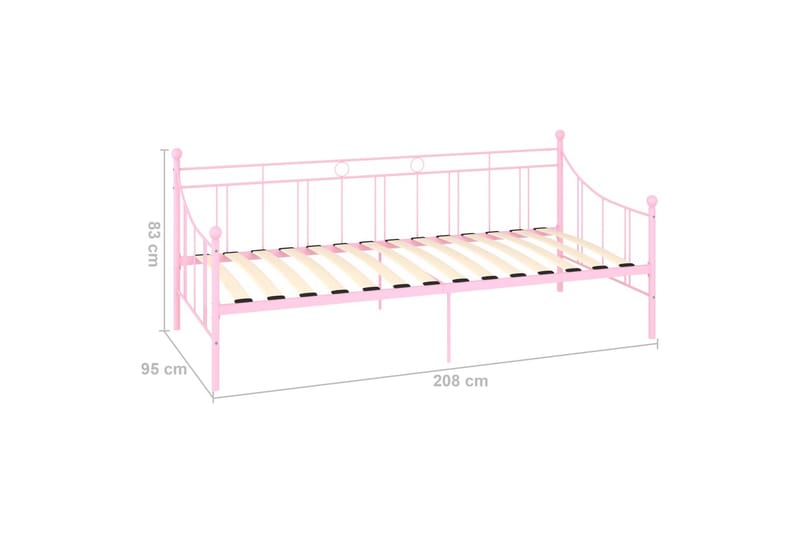 Päivävuoteenrunko pinkki metalli 90x200 cm - Huonekalut - Sänky - Sänkykehikot & sängynrungot