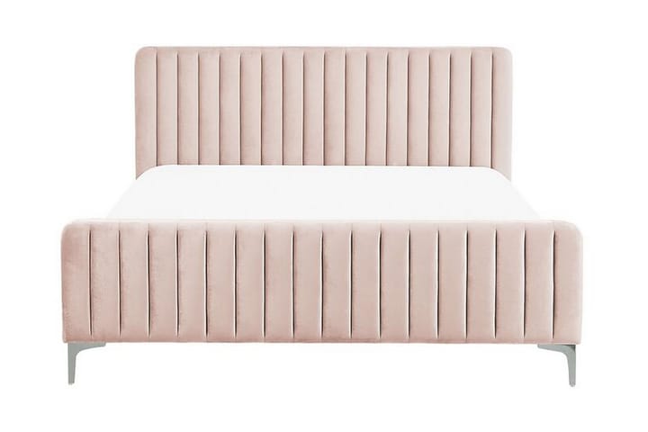 Parisänky 160 x 200 cm Sametti Roosa LUNAN - Vaaleanpunainen - Sänkykehikot & sängynrungot