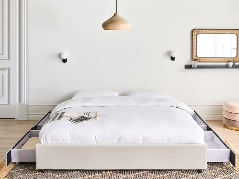 Parisänky Prades 180x200 cm - Vaalea beige - Huonekalut - Sänky - Sänkykehikot & sängynrungot