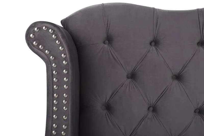 Parivuode 160 x 200 cm Sametti harmaa AYETTE - Huonekalut - Sänky - Sänkykehikot & sängynrungot