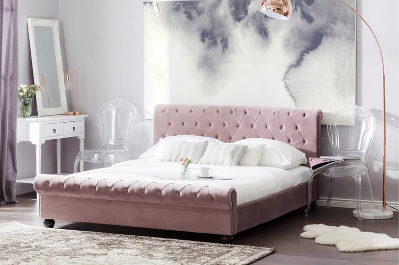 Parivuode Avallon 180x200 cm - Vaaleanpunainen - Huonekalut - Sänky - Sänkykehikot & sängynrungot